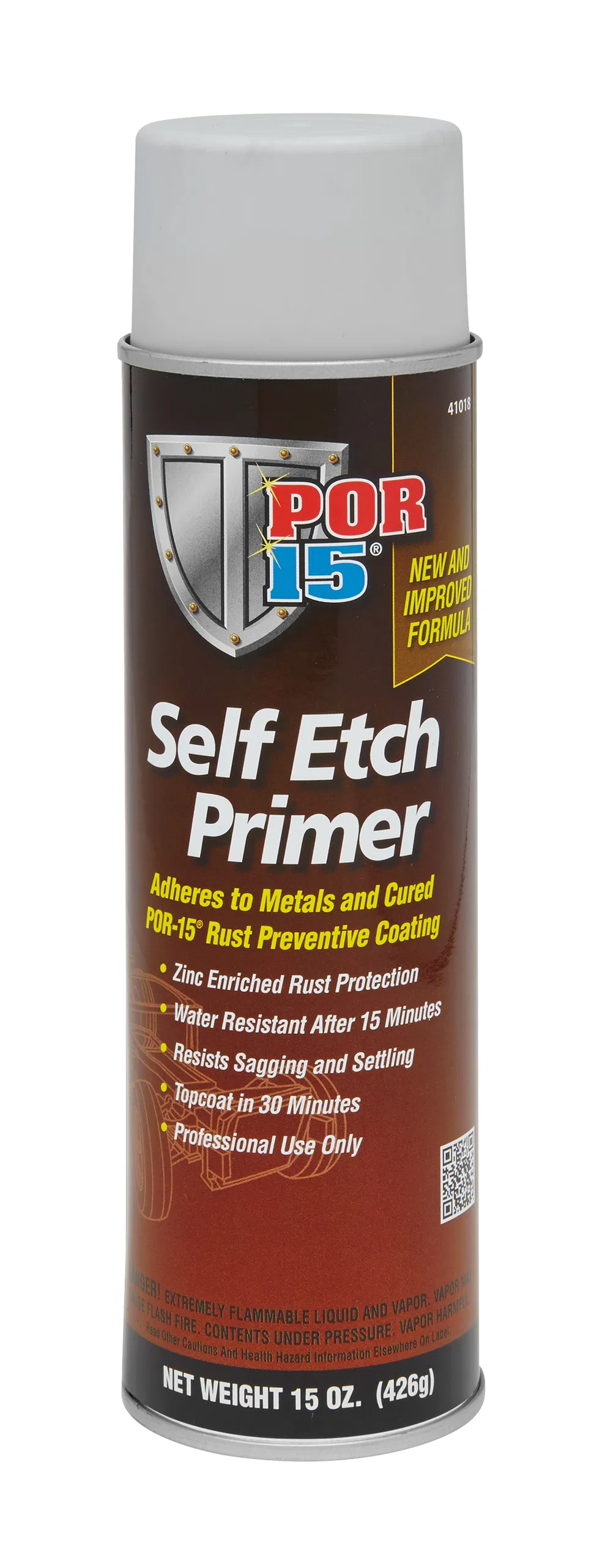 41018 – POR 15 Paint Primer, Base Coat/ Self-Etching For Use On Steel/ Aluminum/ Stainless Steel/ Brass And Primed/ P...